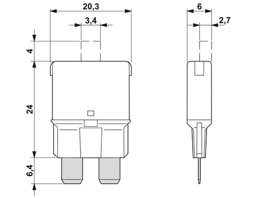 DC 40V 熱磁器用回路断片器具 32V 定電圧でフェニックス・コンタクト
