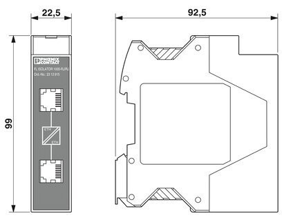 2313915 フェニックス・コンタクト 産業自動化 部品 モデム FL 孤立機 1000-RJ/RJ 22.5*99*92mm