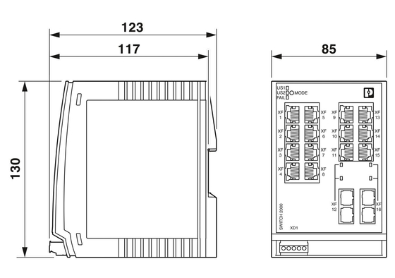 IP65 保護レベル FL スイッチ 2214-2FX SM フェニックス コンタクト 産業用イーサネット スイッチ
