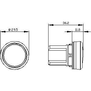 シメンス 3SU1001-6AA20-0AA0 SIRIUS ACT 滑らかなレンズ付き赤いプラスチック製のパイロットライト
