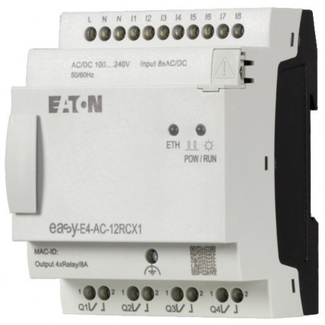 制御リレー EASY-E4-AC-12RCX1 8DI4RO 100-240V AC/DCキーボードイーサネットスクリュー端末