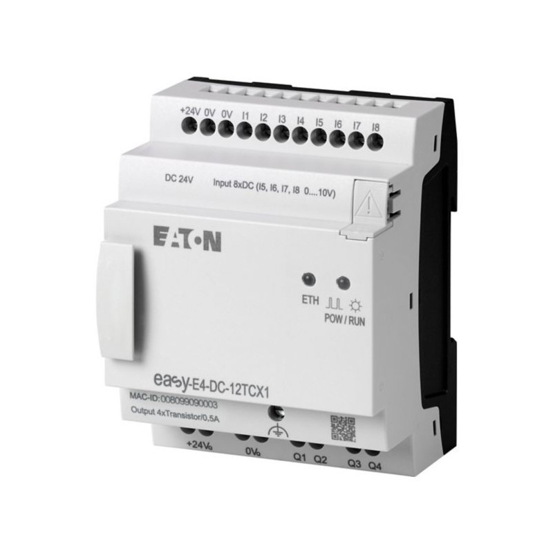 EASY-E4-DC-12TCX1 CPU 8DI 4AI 4DO 24V DC パワー イーサネット インターフェイス ミニチュア デザイン