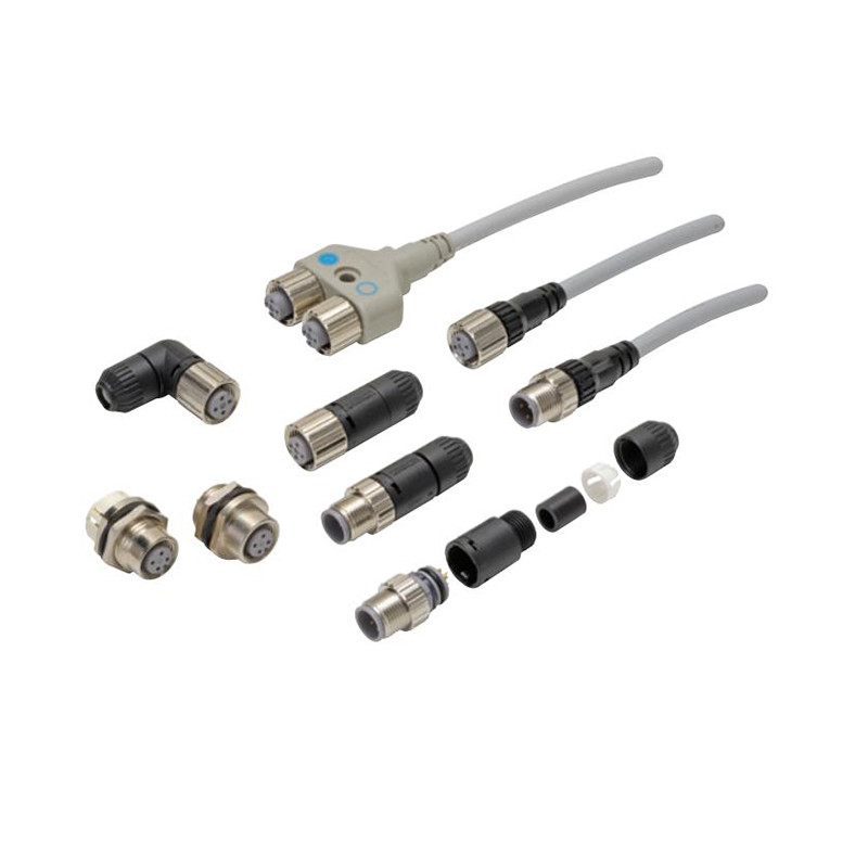 接続用の産業用XS2F-D421-D80-FのI/Oケーブルコネクタ