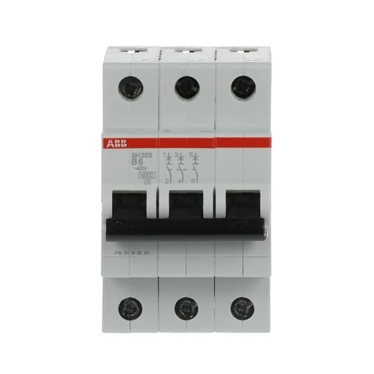 MCB SH203-B6 ミニチュア断路器 定数周波数 Hz 50 ポール数 3 6 A