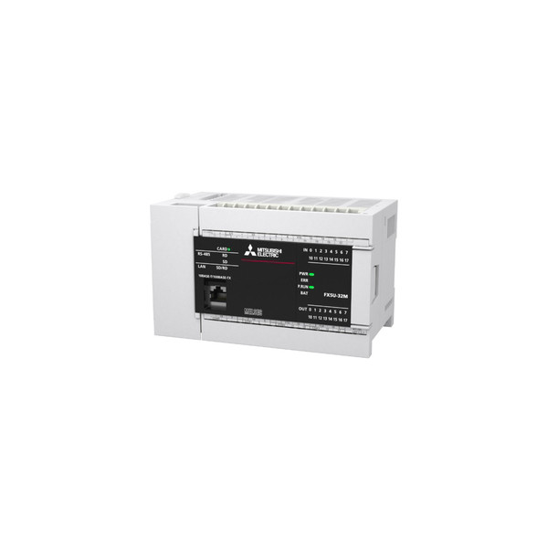 FX5U CPU DC 16 入力 16 トランジスタ出力 3xアナログ Eth RS-485シンク Mitsubishi PLC