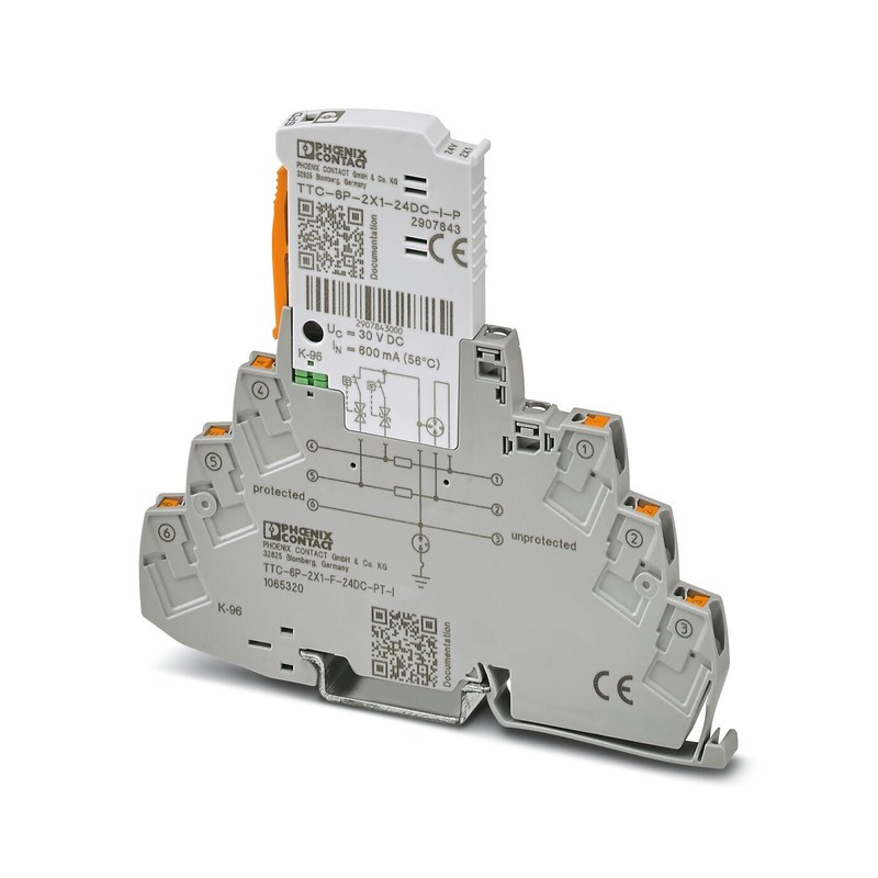 1065320 TTC-6P-2X1-F-24DC-PT-I フェニックス 接触電波保護 4 ポール 定数放電電電流 25