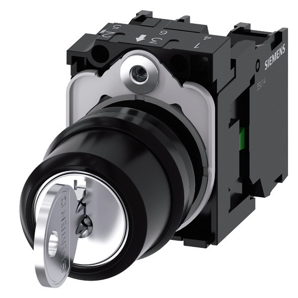 3SU1100-4BL11-1NA0 RONIS プラスチック シリウス ACT 3 ポジションキースイッチ付き コンプリートユニット