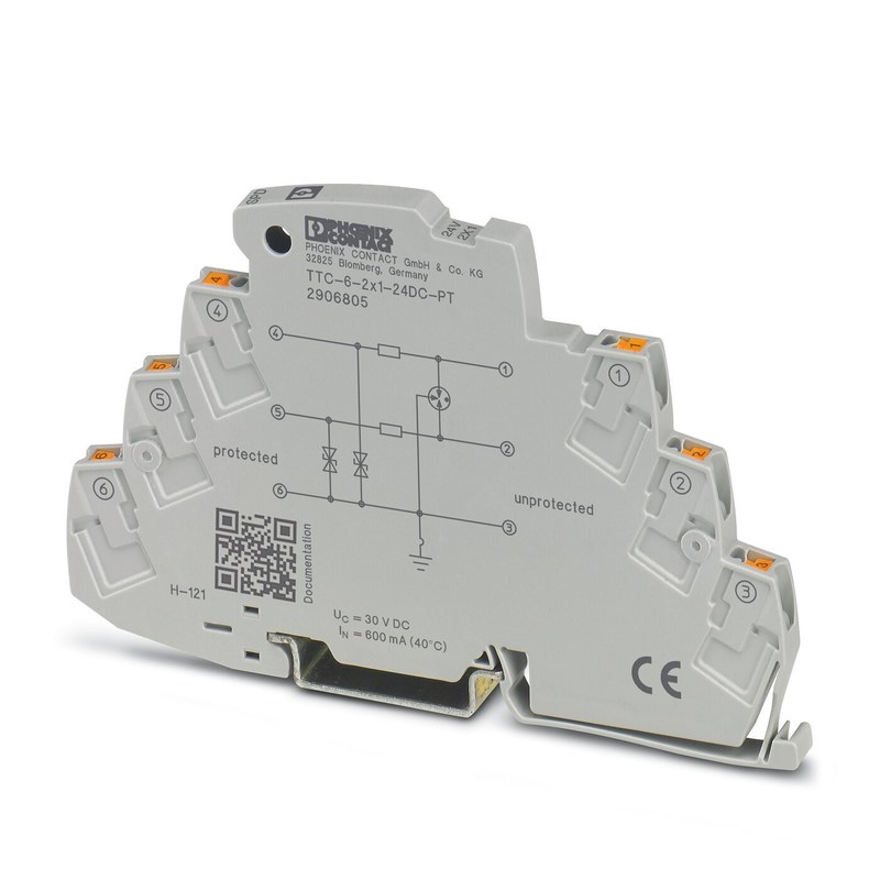 24V DC TTC-6-2X1-PT 超電圧保護具 2ポールで産業機器を保護する