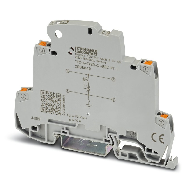 48 V DC 定電圧 2 ポール オーバージェット 保護 TTC-6-TVSD-C-48DC-PT-I フェニックス コントクト